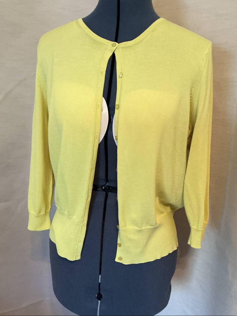 Ann Taylor Lemon Yellow Lightweight Cardigan